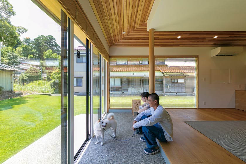 【石川】	株式会社　済田工務店_ラフな土間暮らしで、愛犬とのんびり