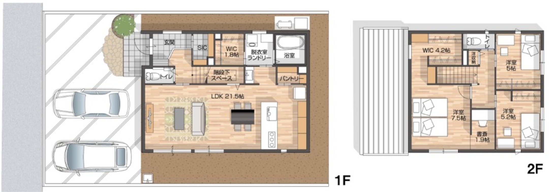 1号地建売モデルハウス平面図