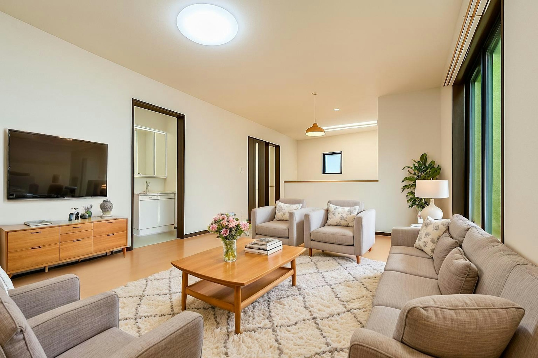 開放感を感じる明るいLDK✨※家具の配置等はイメージです