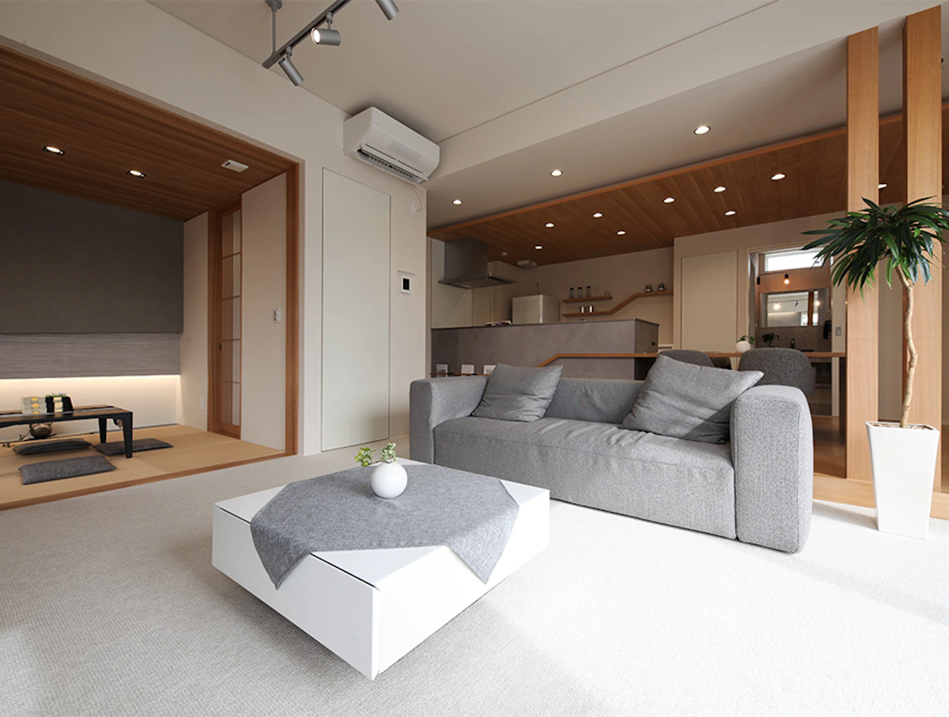 安心感と開放感でくつろげる掘下げ式サンクンリビング