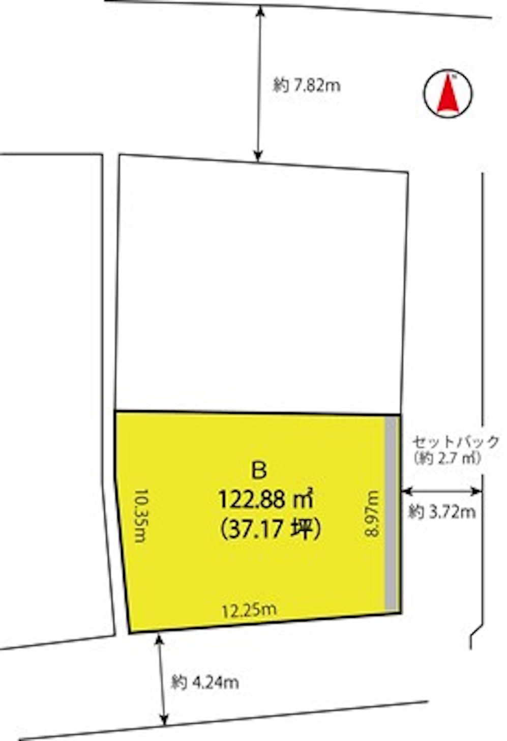 約37坪の整形地。東側セットバックが必要です