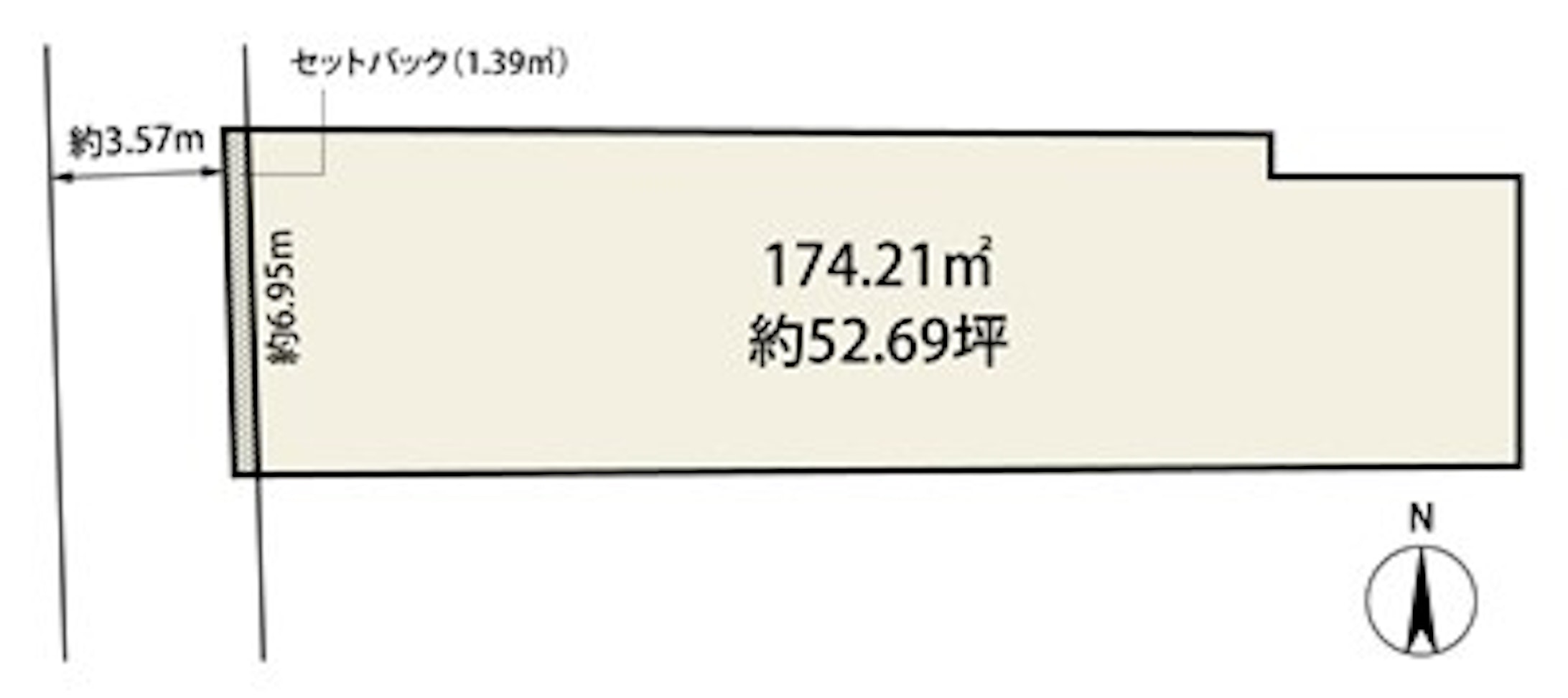 52.69坪の広々とした住宅用地！