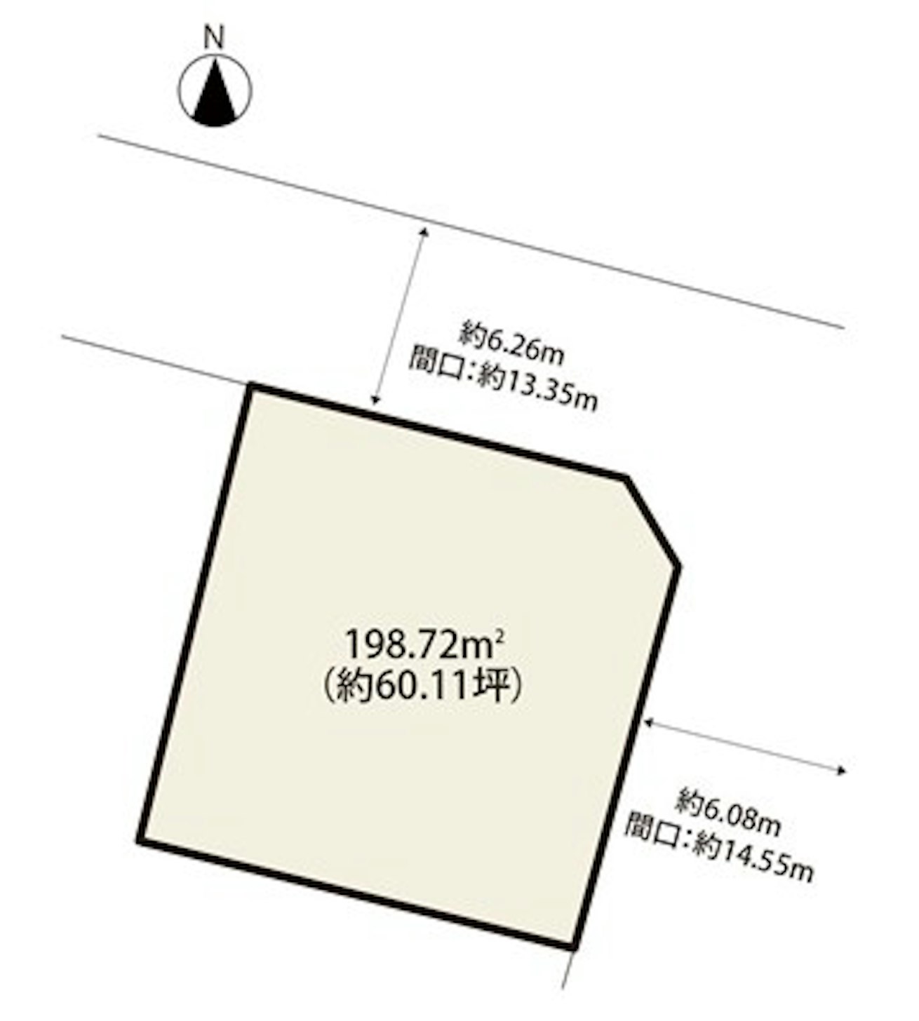 約60坪の整形地。建築条件なし。