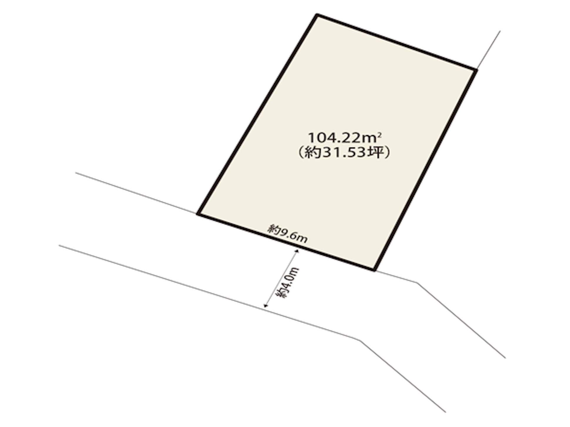 約31.53坪で、建築の自由度も高い土地です。