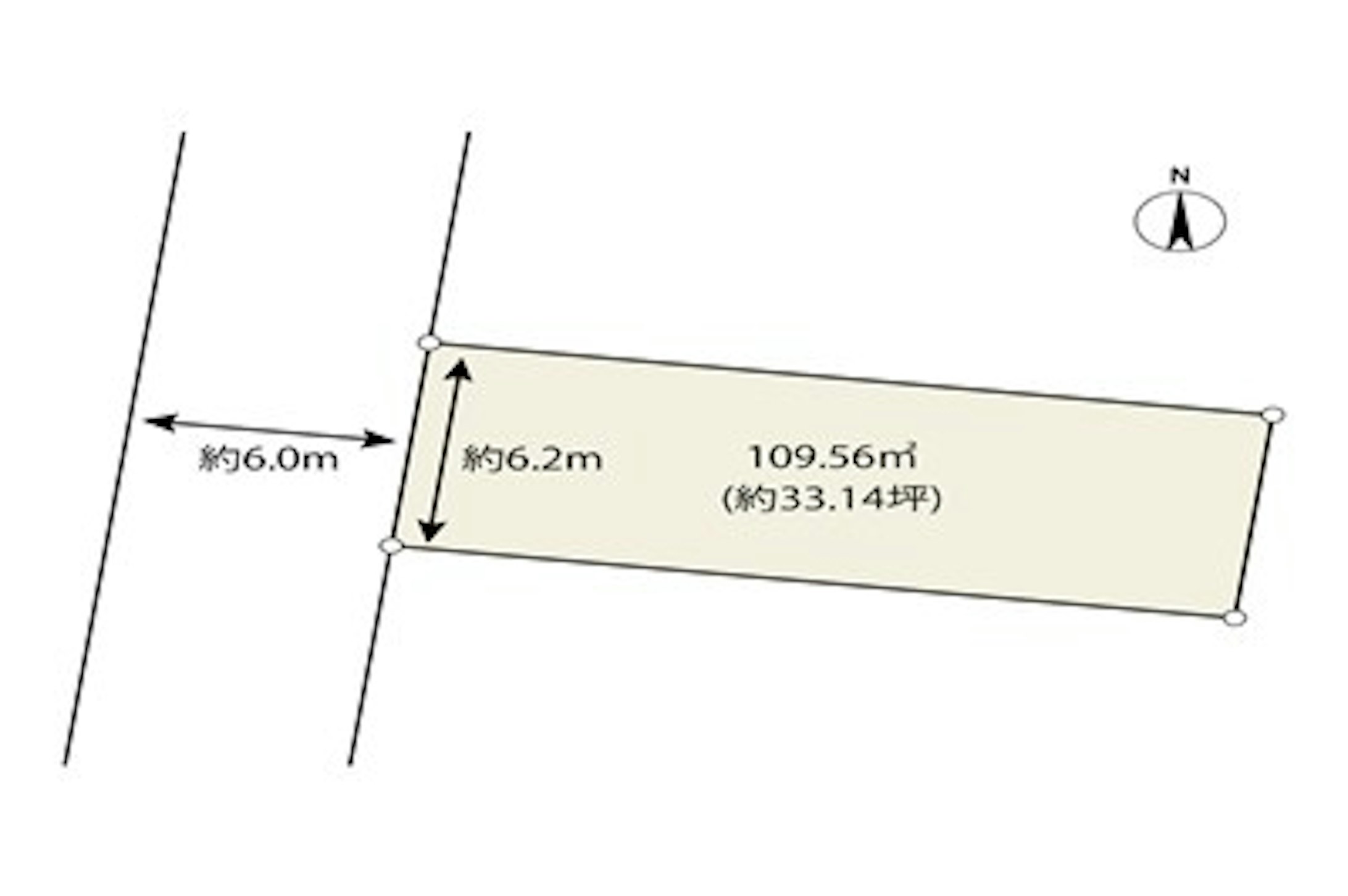 約33坪の整形地！ 建築条件なしで、自由な設計を楽しめます。