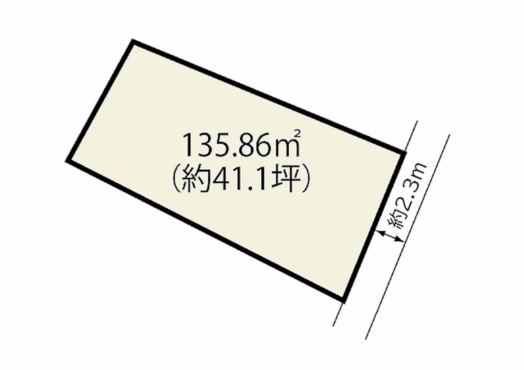 135.86平米。（約41.09坪）