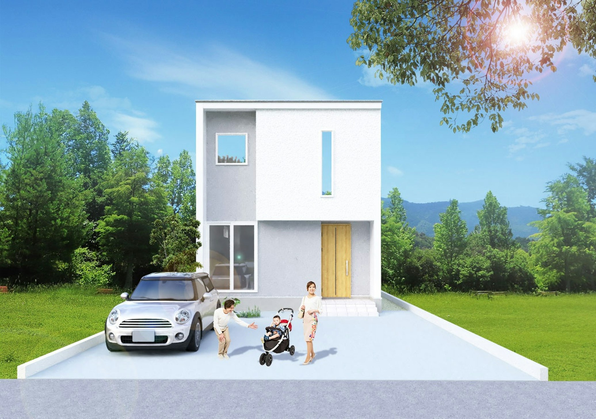外断熱と塗り壁仕上げを同時に実現した外断熱塗装工法の住まい